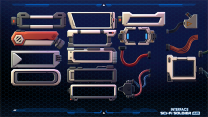 Mechanical component sprites for designing HUD elements for games