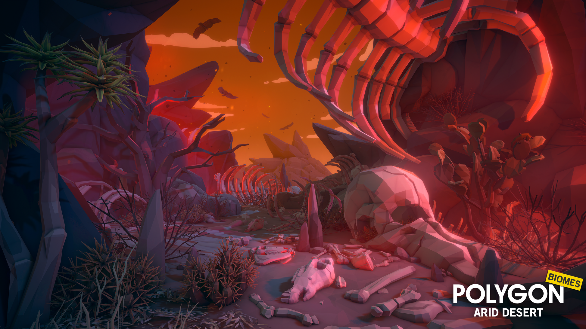 Animal bones and skeleton assets from the POLYGON Arid Desert pack