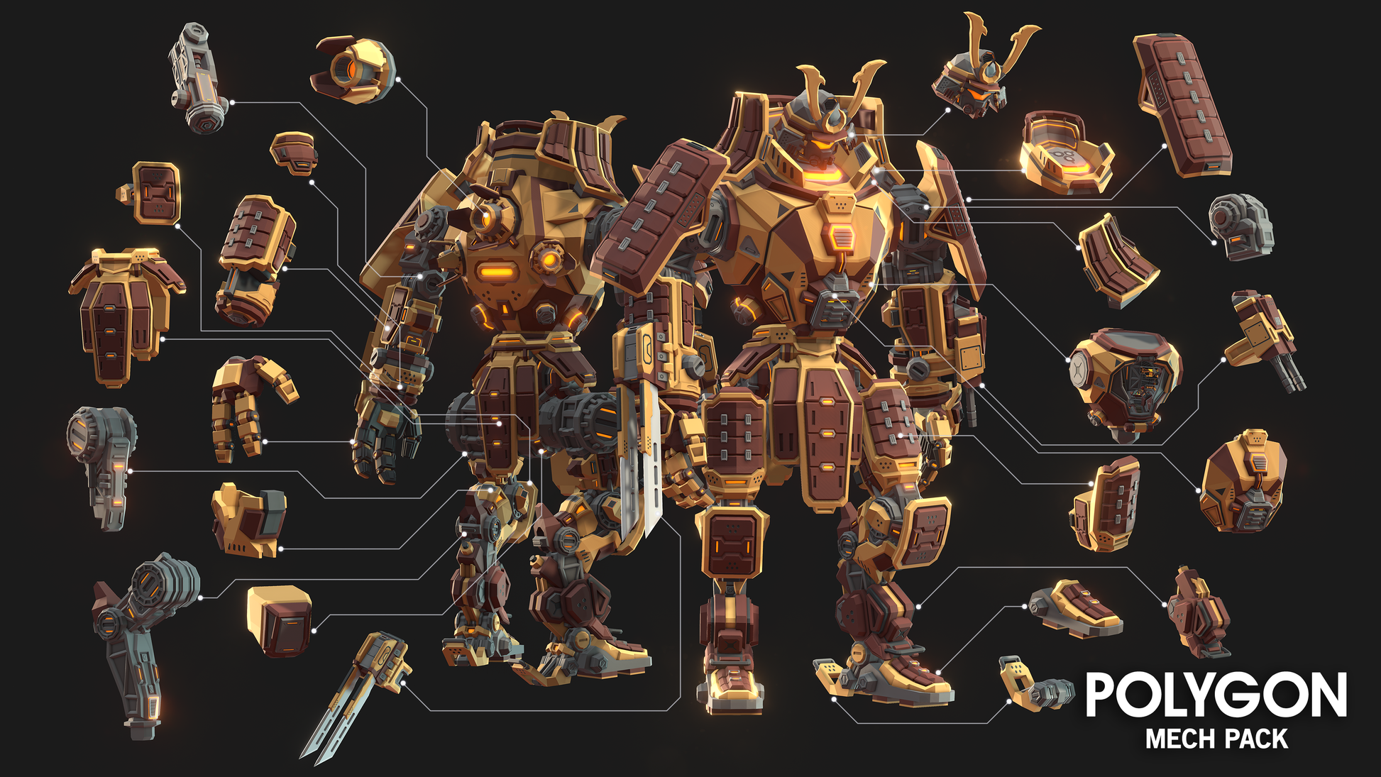 Samurai mech suit and armour options