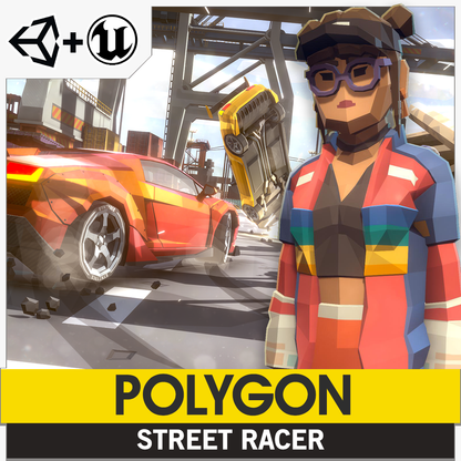 POLYGON Street Racer Pack for Unity and Unreal Engine 3D low poly game development