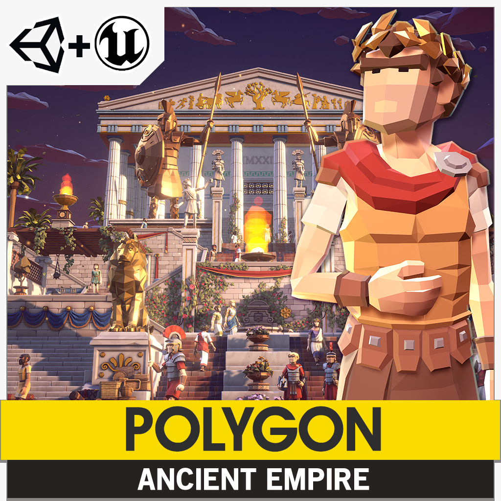 POLYGON Ancient Empire low poly asset for Unity and Unreal game development