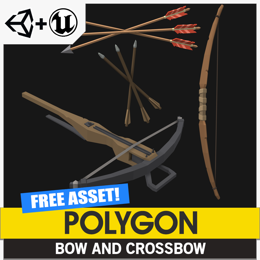 Bow and Crossbow Free POLYGON 3D asset