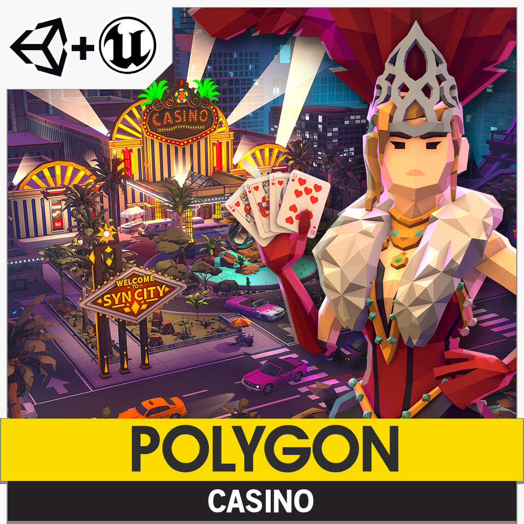 POLYGON Casino 3D asset pack for Unity and Unreal Engine game development