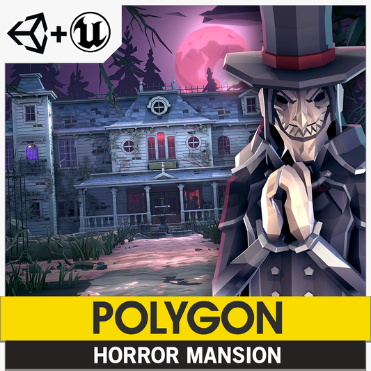 POLYGON Horror Mansion asset pack for Unity and Unreal Engine game development