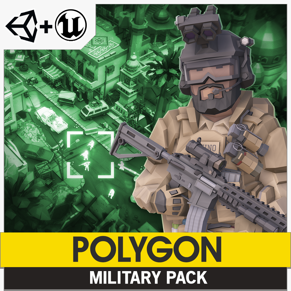 POLYGON Military Pack for Unity and Unreal Engine low poly asset game development