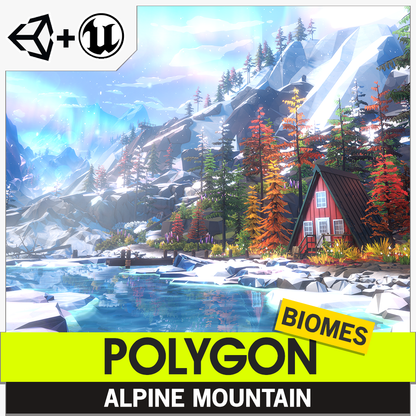 Cover image of the POLYGON Alpine Mountain game asset pack