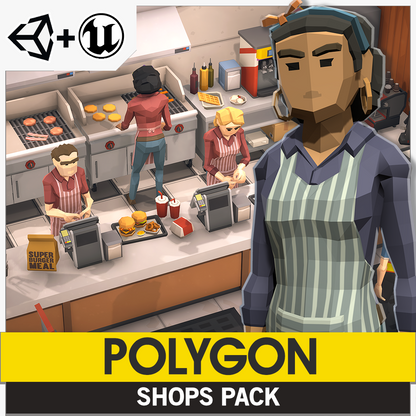 POLYGON Shops Pack for Unity and Unreal Engine game development