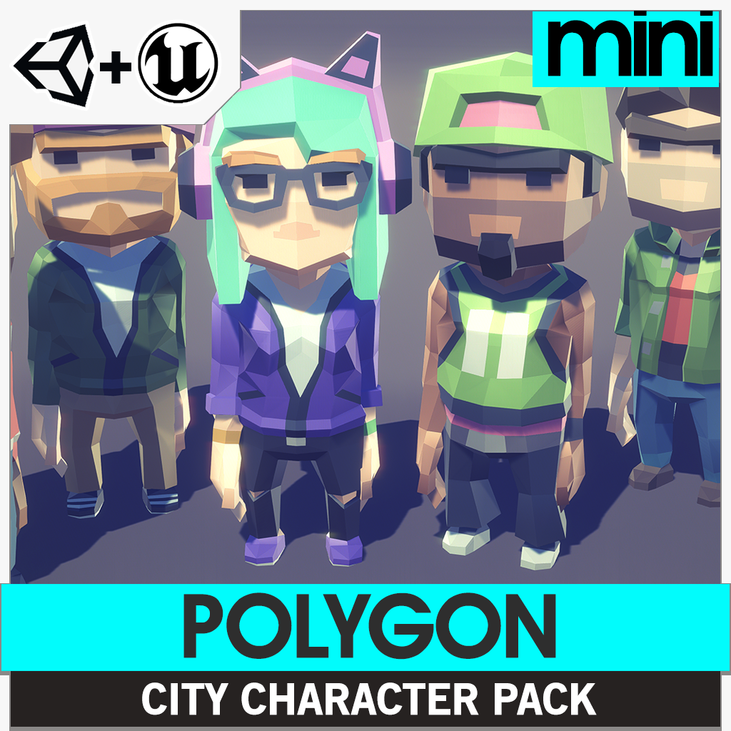 POLYGON Mini City Character Pack for Unity and Unreal Engine game development