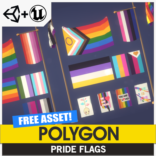 3D Pride Flags asset pack for Unity and Unreal Engine game development