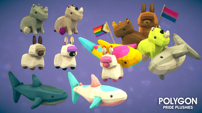  Pride Plushies 3D assets for Unity and Unreal Engine game development