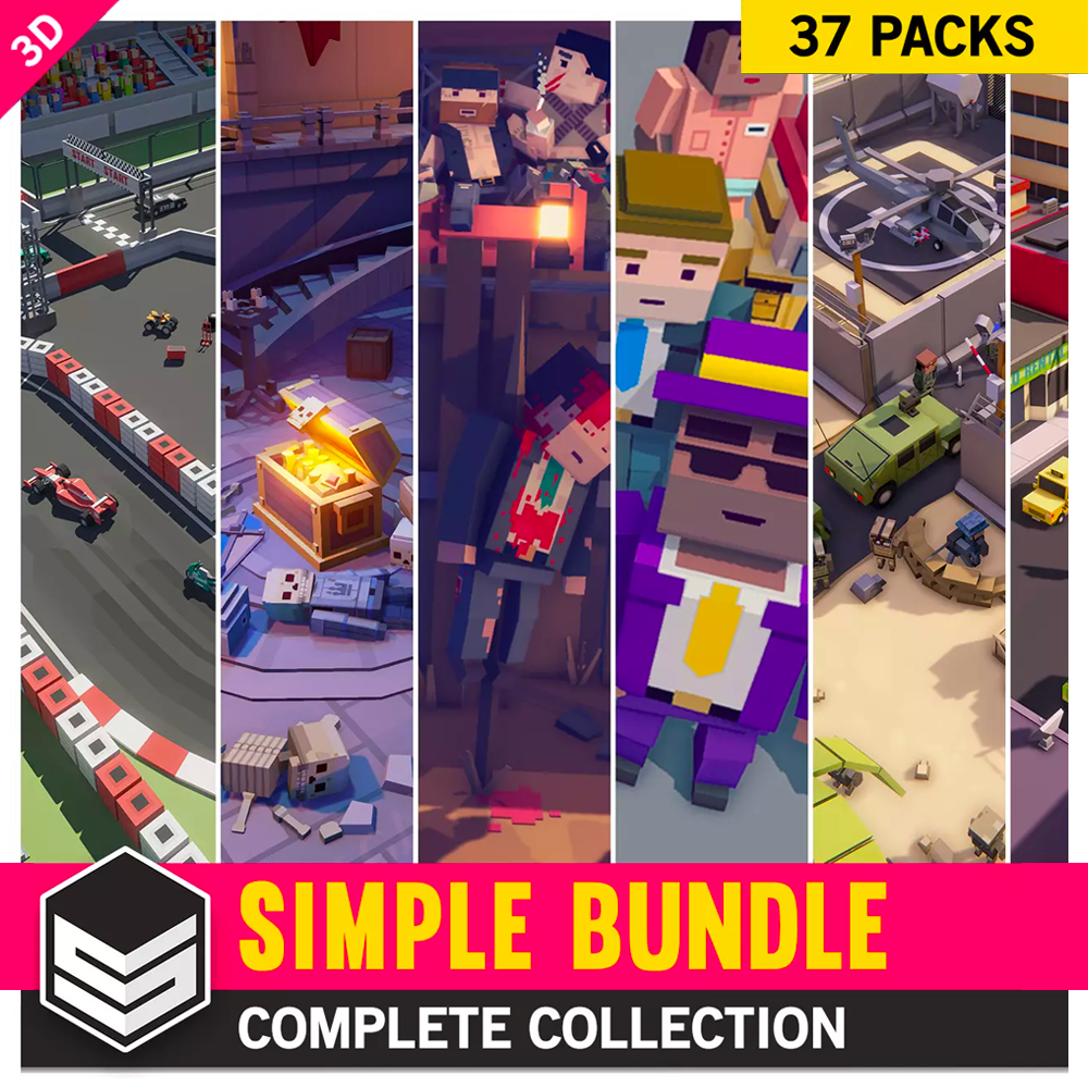 Simple Bundle - Complete Collection - 37 Low Poly Game Asset Packs