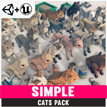 Simple Cats Pack for Unity and Unreal Engine game development