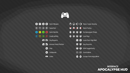 INTERFACE Apocalypse HUD UI asset pack displaying user controls sprites for game design