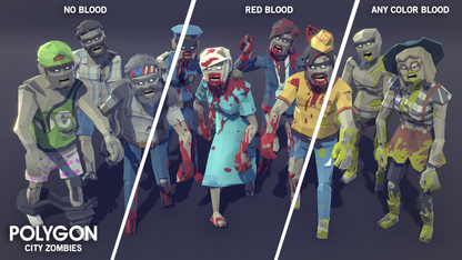 Zombie skin choices for character objects and assets