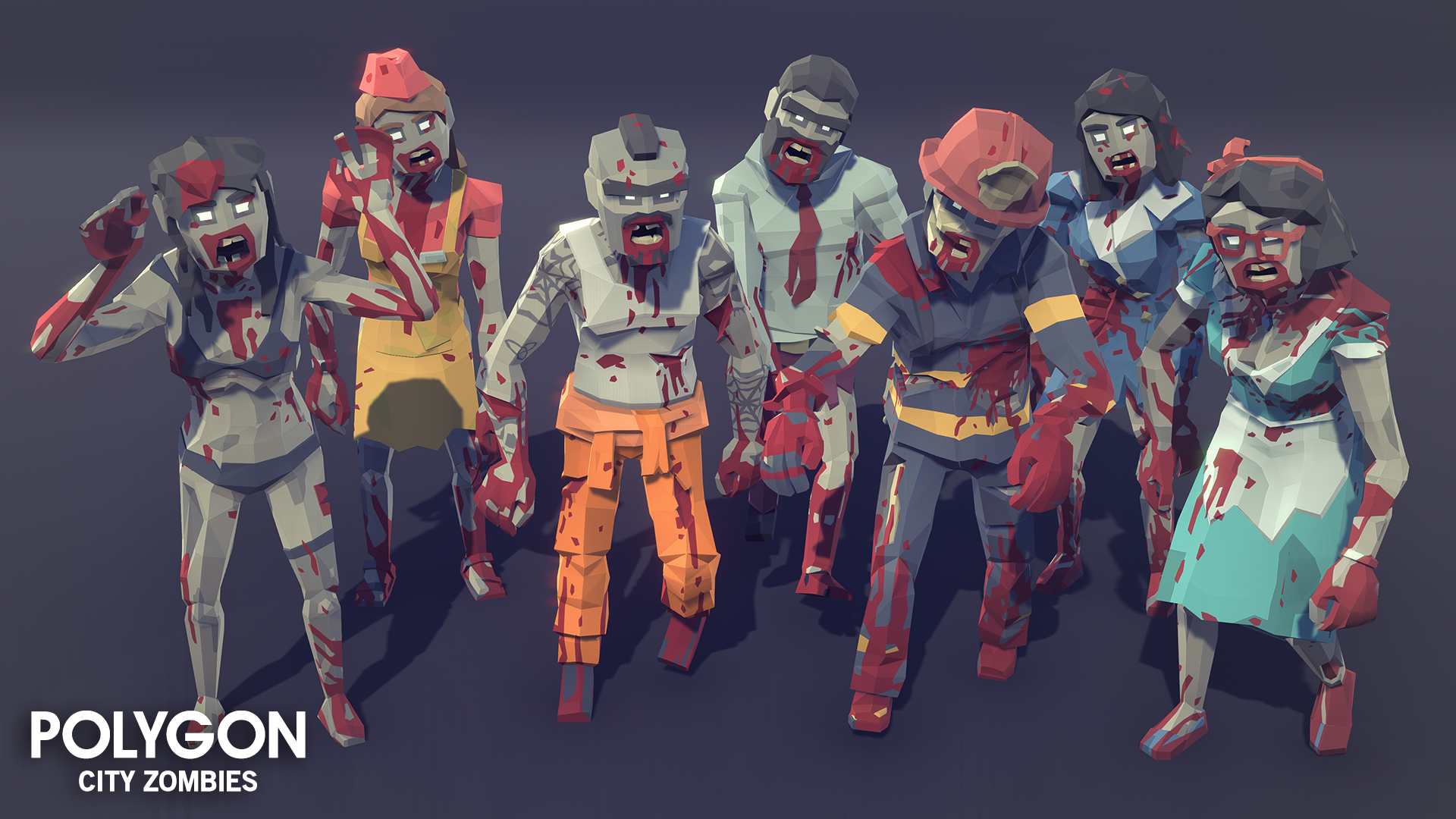 Civil servant zombie character game assets