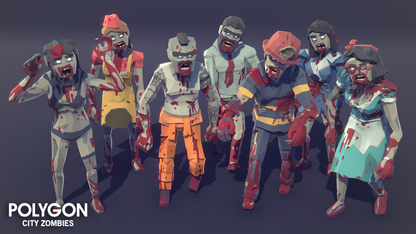 Civil servant zombie character game assets