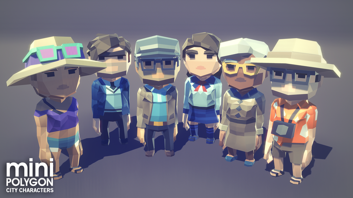 Civilian mini city character assets