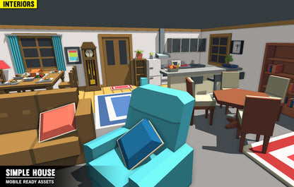 The interior of a home built using Simple House Interiors game assets