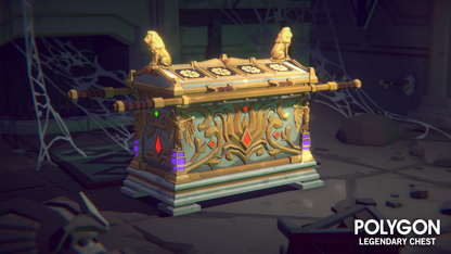 Legendary chest 3D low poly game asset by Synty Studios