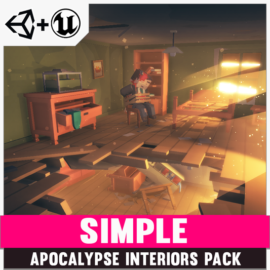 Simple Apocalypse Interiors for Unity and Unreal 3D low pol asset game development