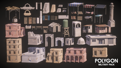 Middle Eastern town and city building assets from the POLYGON Military Pack