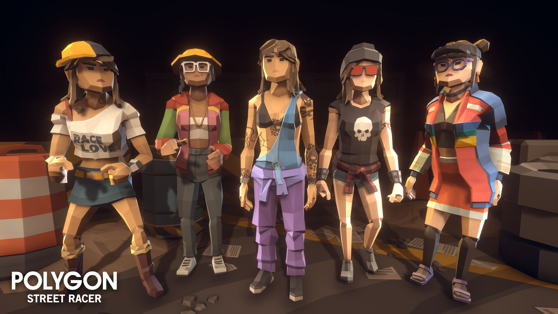 Female figure assets for race car drivers from the POLYGON Street Racer pack