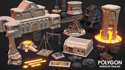 POLYGON Dungeon Realms 3D low poly assets for game development