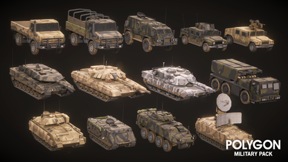 Tank and armoured troop carrier vehicle assets from the POLYGON Military Pack