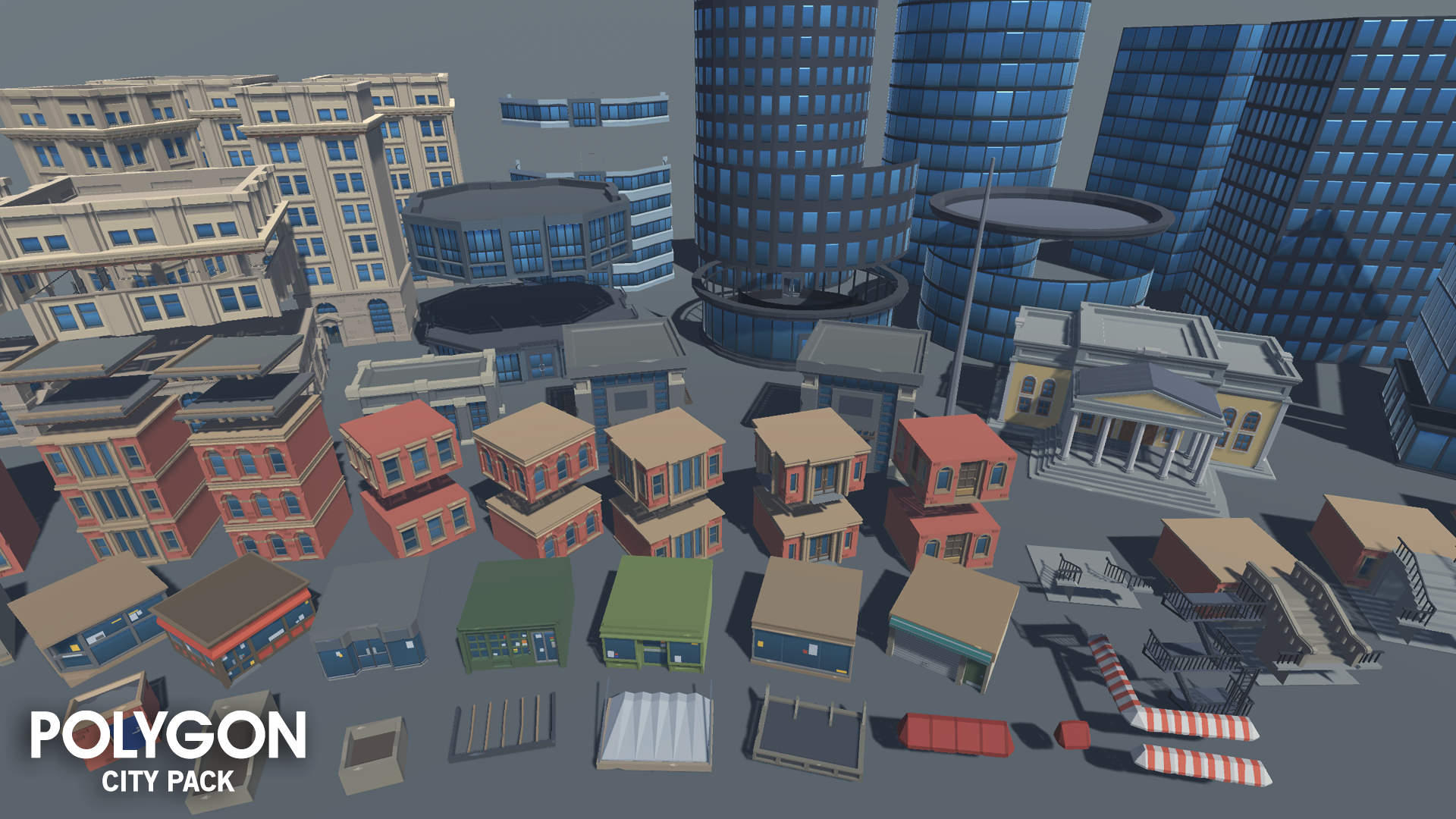 City building assets for game development