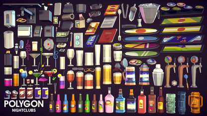 POLYGON nightclub game asset pack