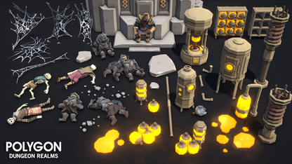 POLYGON Dungeon Realms 3D low poly assets for game development