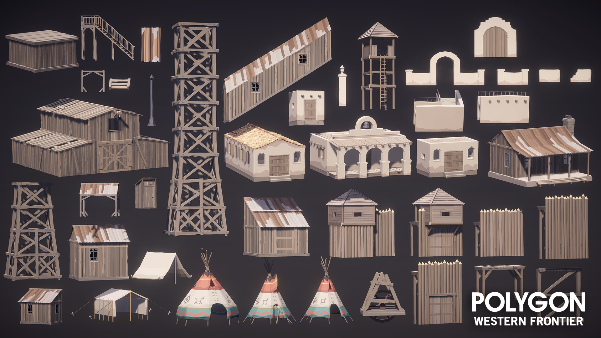 POLYGON - Western Frontier Pack - Synty Studios - Unity and Unreal 3D low poly assets for game development