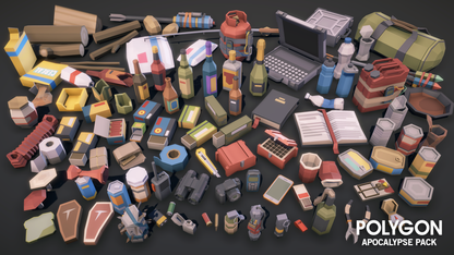 Apocalypse Pack 3D low poly wasteland hideout inventory assets for game development