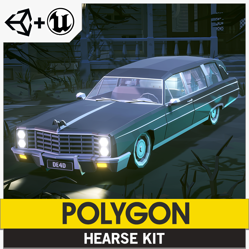  POLYGON Hearse Kit game development assets for Unreal Engine and Unity