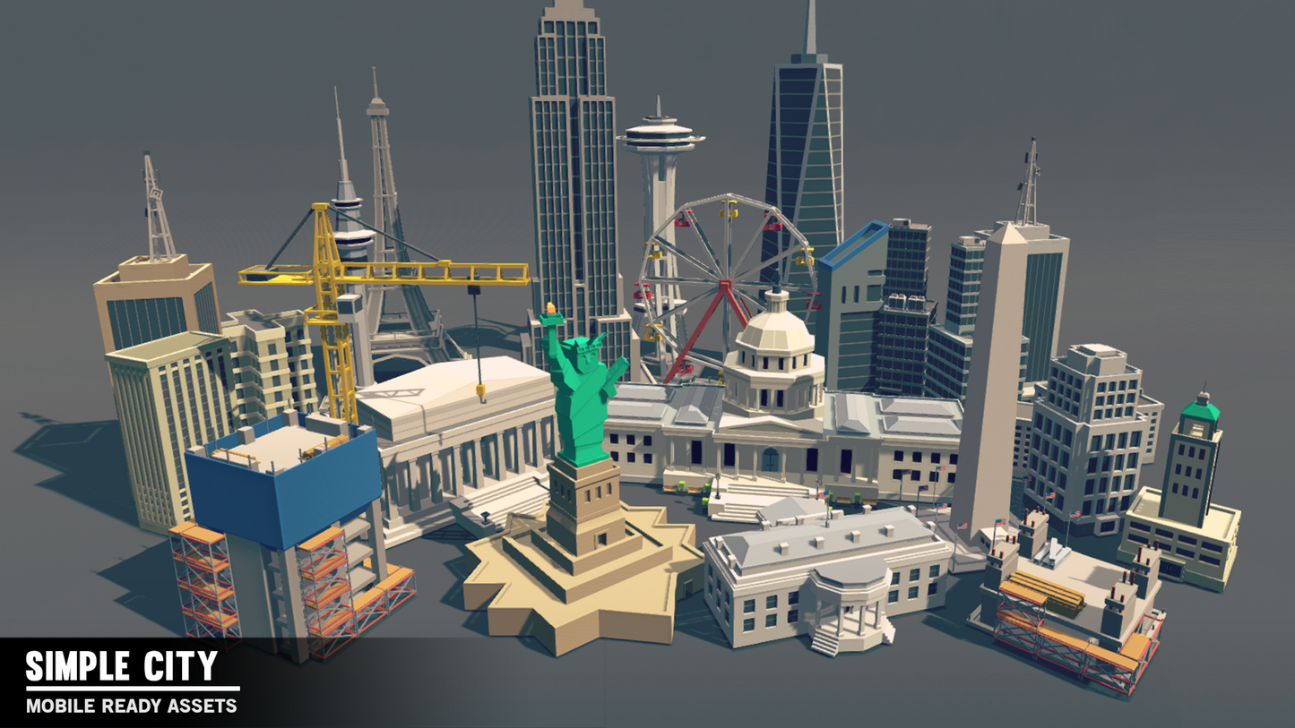 Simple City landmarks for designing large cities for games