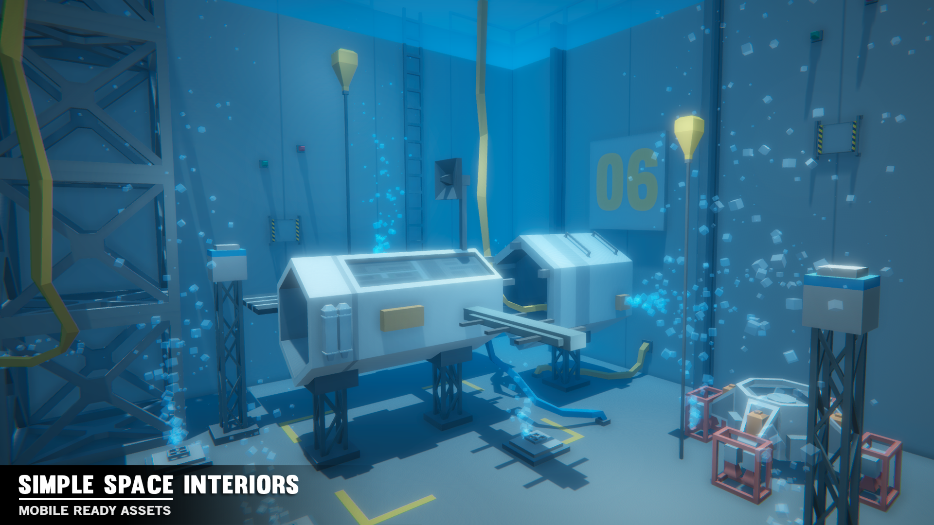 Low poly underwater astronaut training facility