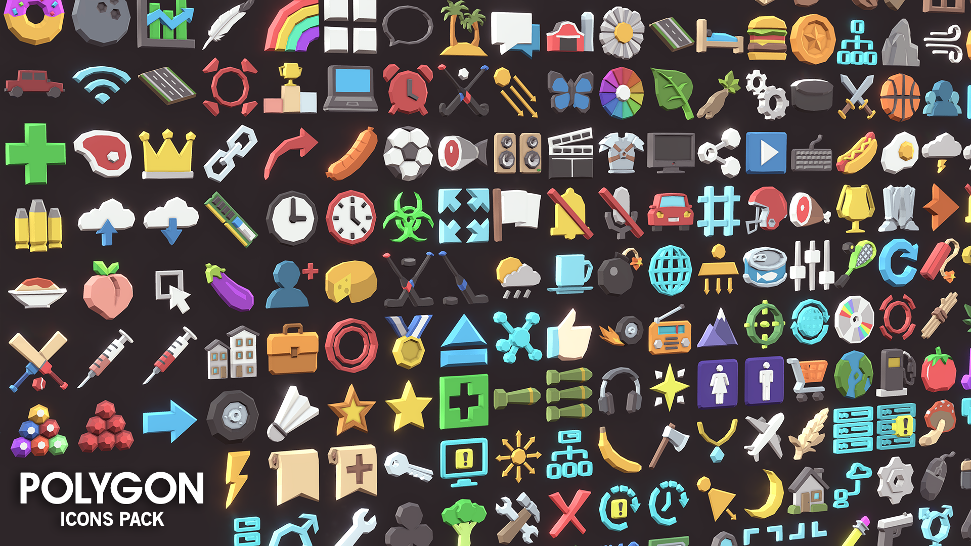 Icon pack options from the POLYGON Icons Pack