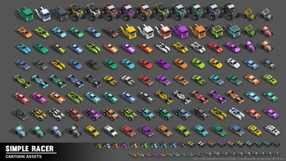 Aerial view of the Simple Racer vehicle assets