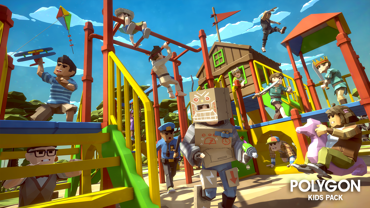 POLYGON Kids Pack school playground game assets