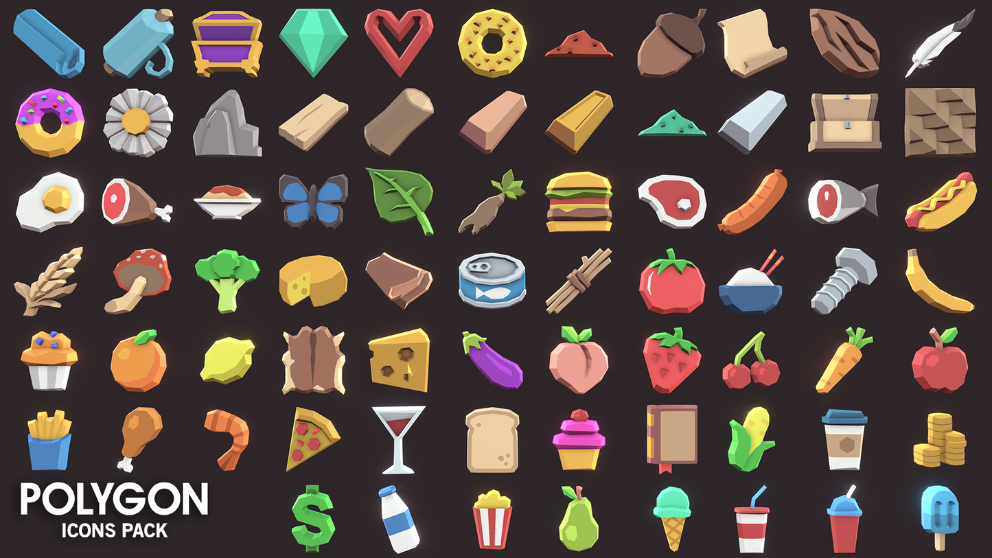 RPG icon pack variations from the POLYGON Icons Pack