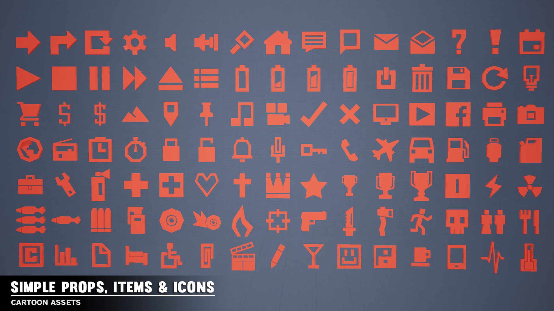 Red game icons from the Simple Props, Items and Icon Pack