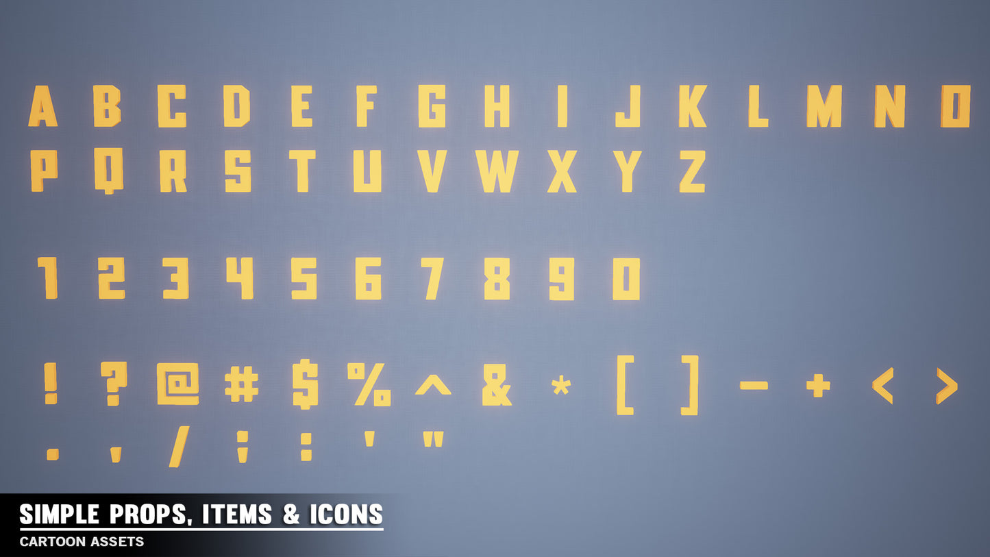 Simple Props letters and number assets