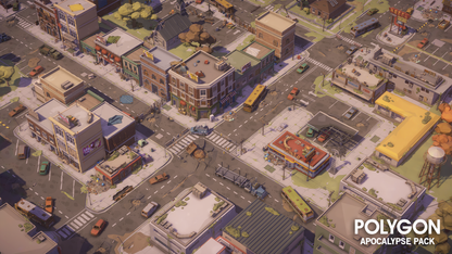 Aerial view of a deserted city for developing apocalypse themed games