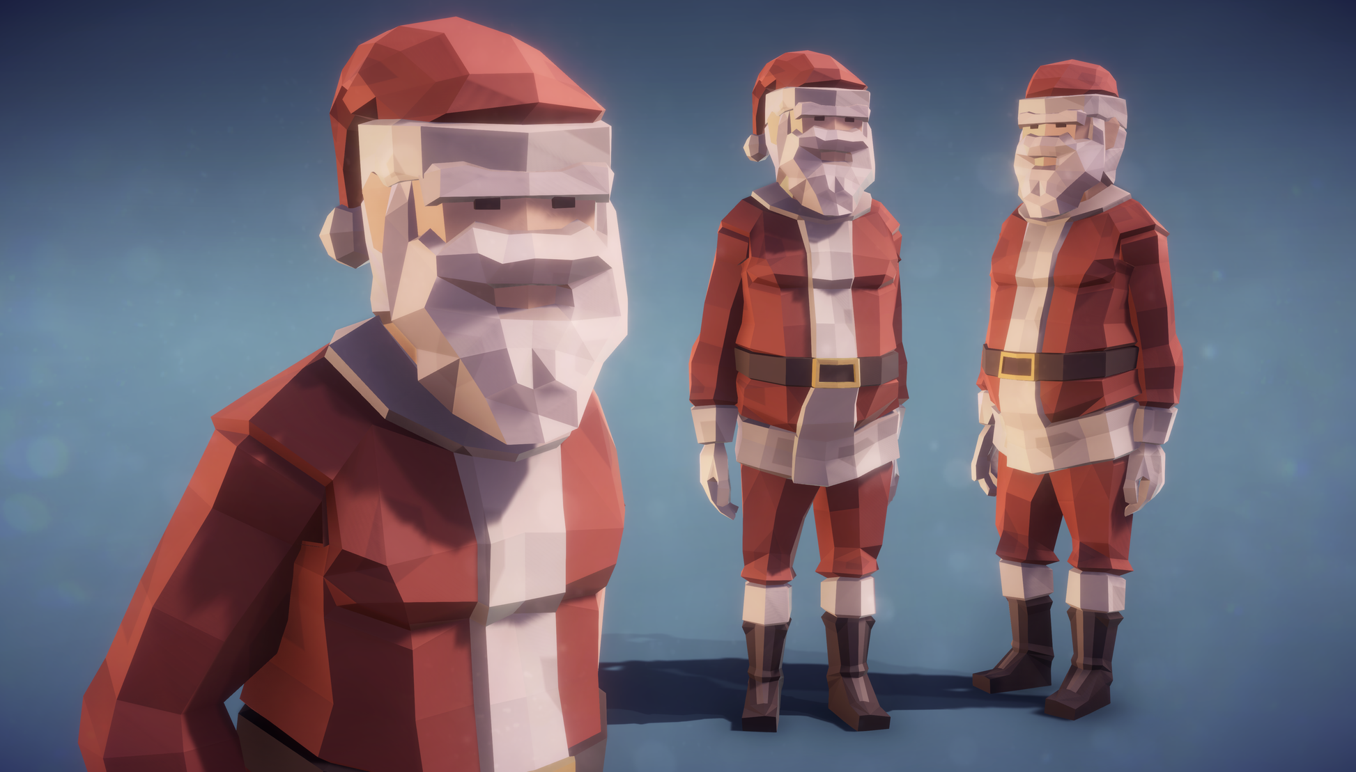 Free POLYGON Santa 3D game character asset