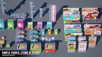 Commercial shop signage game icons from the Simple Props, Items and Icon Pack