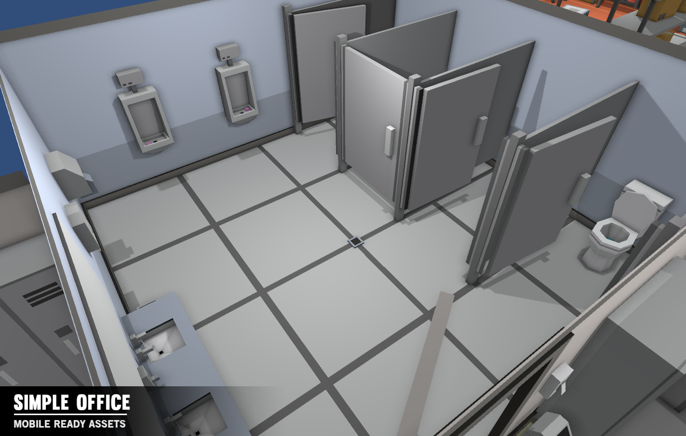 Simple Office bathroom mobile ready game asset