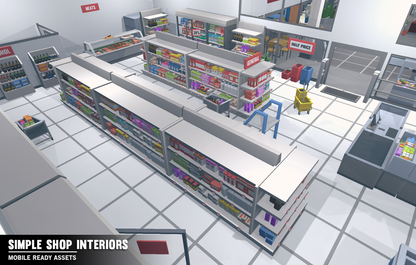 Simple Shop Interiors convenience store low poly game assets