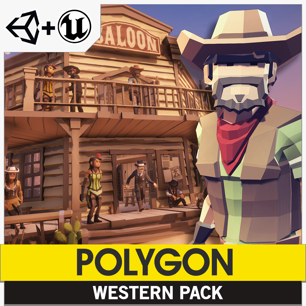 POLYGON Western Pack for Unity and Unreal Engine 3D low poly asset game development