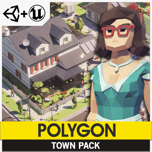 POLYGON Town Pack  for Unity and Unreal Engine 3D low poly asset game development