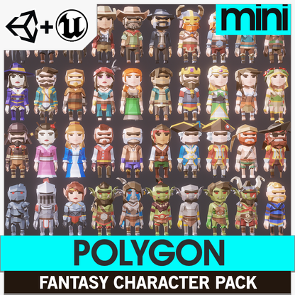 POLYGON MINI Fantasy Characters Pack for Unity and Unreal Engine mobile game development